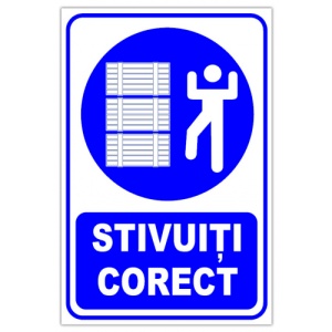 Indicator Semn stivuiti corect, Sticker autocolant