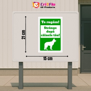 Indicator Semn te rugam strange dupa cainele tau, Sticker autocolant - Img 2