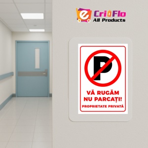 Indicator Semn va rugam nu parcati proprietate privata, Sticker autocolant - Img 4