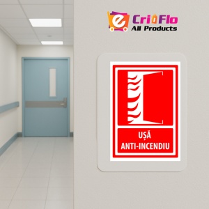 Indicator Semne de usa anti incendiu, Sticker autocolant - Img 5
