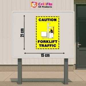 Indicator Sign caution forklift traffic, Sticker autocolant - Img 2