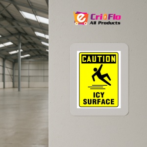 Indicator Sign caution icy surface, Sticker autocolant - Img 4