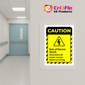 Indicator Sign caution risk of electric shock disconnect all power sources before servicing, Sticker autocolant - Img 5