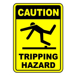 Indicator Sign caution tripping hazard, Sticker autocolant