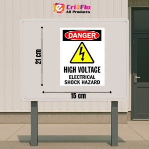 Indicator Sign danger high voltage electrical shock hazard, Sticker autocolant - Img 2