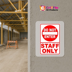 Indicator Sign do not enter staff only, Sticker autocolant - Img 5