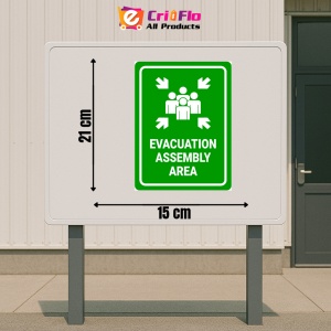 Indicator Sign evacuation assembly area, Sticker autocolant - Img 2
