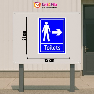Indicator Sign Mens Toilets Arrow Right, Sticker autocolant - Img 2