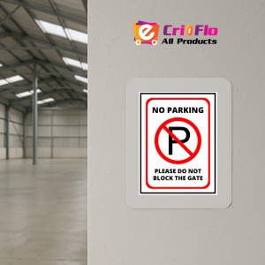 Indicator Sign no parking please do not block the gate, Sticker autocolant - Img 4