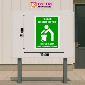 Indicator Sign please do not litter help us to keep your community clean, Sticker autocolant - Img 2