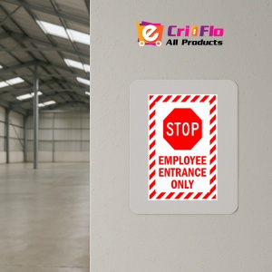 Indicator Sign stop employee entrance only, Sticker autocolant - Img 4