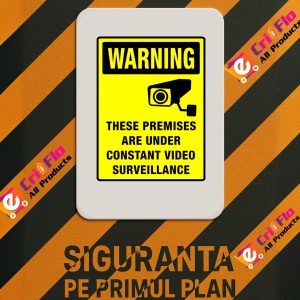 Indicator Sign warning these premises are under constant video surveillance, Sticker autocolant - Img 3