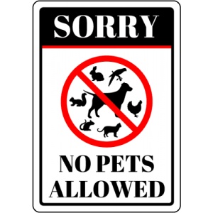 Indicator Sorry No Pets Sign, Sticker autocolant
