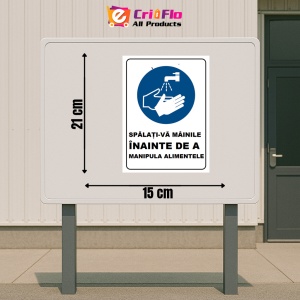 Indicator Spalati-va mainile inainte de a manipula alimentele, Sticker autocolant - Img 2
