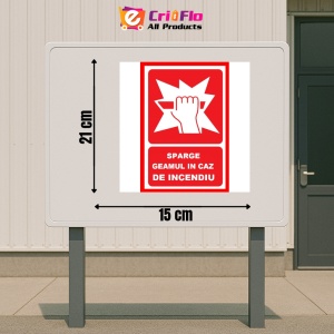 Indicator Sparge geamul in caz de incendiu, Sticker autocolant - Img 2