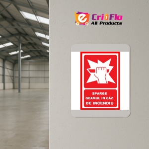 Indicator Sparge geamul in caz de incendiu, Sticker autocolant - Img 4