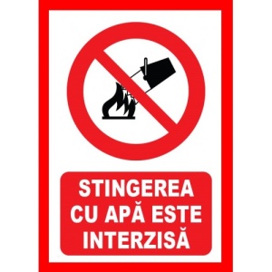 Indicator Stingerea cu apa este interzisa, Sticker autocolant - Img 1