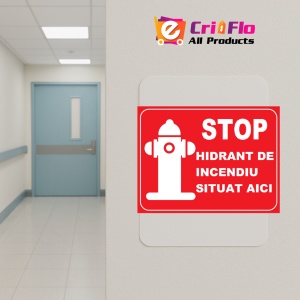 Indicator Stop hidrant de incendiu situat aici, Sticker autocolant - Img 5