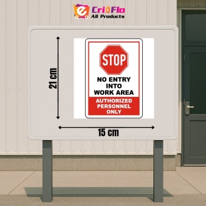 Indicator Stop No Entry Into Work Area Sign, Sticker autocolant - Img 2
