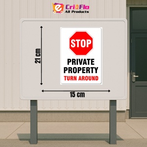 Indicator Stop private property turn around, Sticker autocolant - Img 2