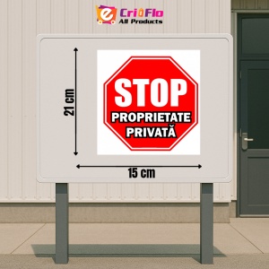 Indicator Stop proprietate privata v1, Sticker autocolant - Img 2