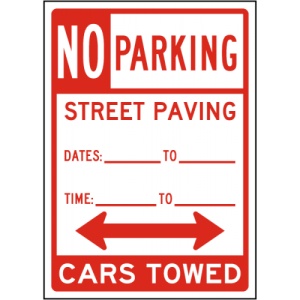 Indicator Temporary No Parking Street Paving Cars Towed Sign, Sticker autocolant