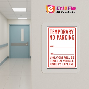 Indicator Temporary No Parking Violators Will Be Towed Sign, Sticker autocolant - Img 5