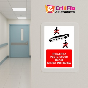 Indicator Trecerea peste si sub benzi strict interzisa indicator de interzicere, Sticker autocolant - Img 5