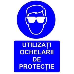 Indicator Utilizati ochelarii de protectie indicator de obligativitate, Sticker autocolant
