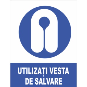 Indicator Utilizati vesta de salvare, Sticker autocolant