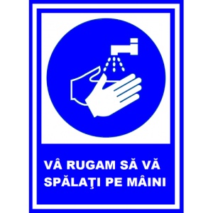 Indicator Va rugam sa va spalati pe maini, Sticker autocolant