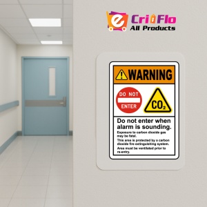 Indicator Warning CO2 Do Not Enter When Alarm Sounds Sign, Sticker autocolant - Img 5