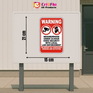 Indicator Warning Neighborhood Under 24-Hour Video Security Sign, Sticker autocolant - Img 2