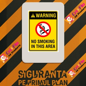 Indicator Warning no smoking in this area, Sticker autocolant - Img 3