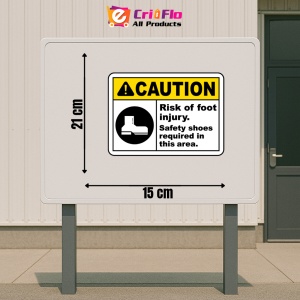 Indicator Warning Safety Shoes Required Sign, Sticker autocolant - Img 2