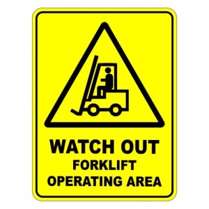 Indicator Watch Out Forklift Operating Area Safety Sign, Sticker autocolant