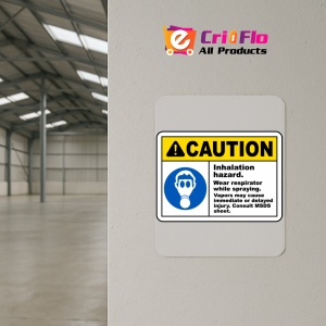 Indicator Wear Respirator While Spraying Sign, Sticker autocolant - Img 4