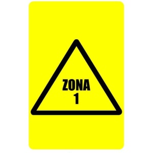 Indicator Zona 1 indicator de avertizare, Sticker autocolant