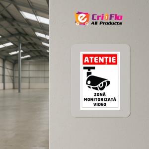 Indicator Zone monitorizate video, Sticker autocolant - Img 4
