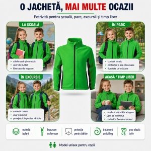 Jachetă Fleece Copii Tip Bluză Hanorac cu Fermoar, Călduroasă și Moale – Frosty 529 - Img 10