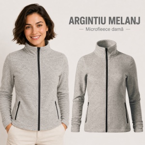 Jachetă Polar Fleece Damă Tip Bluză cu Fermoar Malfini Factor 853 – 300 g/m², Micropoliester Reciclat - Img 12