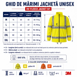 Jachetă Polar Fleece Reflectorizantă Unisex Damă Bărbat de Lucru Malfini Rimeck HV 5V1 – Benzi 3M - Img 4