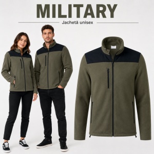Jachetă Polar Fleece Unisex Damă Bărbat Călduroasă cu Buzunar la Piept și Fermoar – Malfini Rimeck Effect 530, 360 g/m² - Img 17