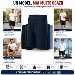 Pantaloni Scurți Bărbați Casual, Lejeri din Bumbac cu Talie Elastică – Comfy 611 - Img 6