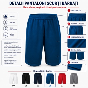 Pantaloni Scurți Bărbați Sport, Lejeri, Ușori și cu Uscare Rapidă – Miles 612 - Img 2