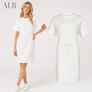 Rochie Lejeră Damă Malfini 816 Muse Tip Tricou, 100% Bumbac, 200 g/m², Mâneci Kimono, XS–2XL - Img 11