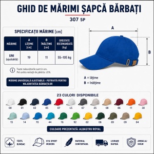 Șapcă Bărbați Sport din Bumbac, Reglabilă cu Cataramă și Cozoroc Curbat – 5P 307 - Img 4