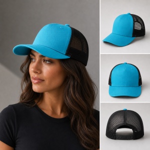 Șapcă Trucker Unisex, Damă, Reglabilă, cu Plasă – 100% Bumbac, 5 Panouri, Cozoroc Curbat - Img 7