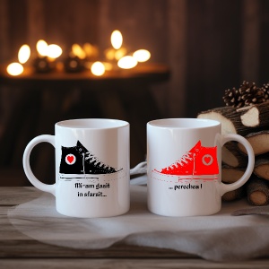 Set 2 cani albe personalizate pentru cupluri Mi-am gasit in sfarsit... Perechea - Img 2