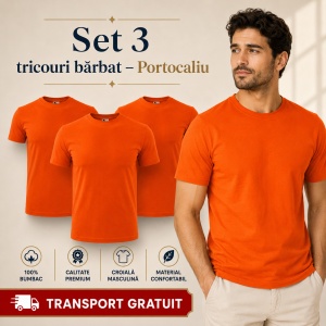 Set 3 Tricouri Bărbat în Aceeași Nuanță, 100% Bumbac, 145 g/m², Guler Rotund, 26 Culori, Mărimi S–3XL - Img 28